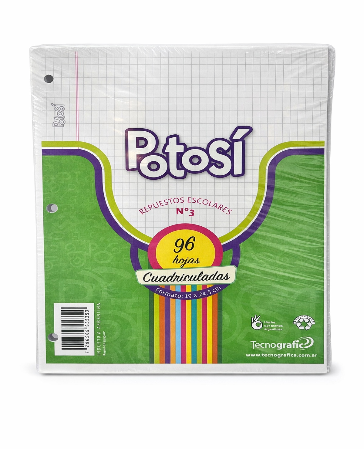 Repuesto Escolar Potosí Cuadriculado x 96 Hojas